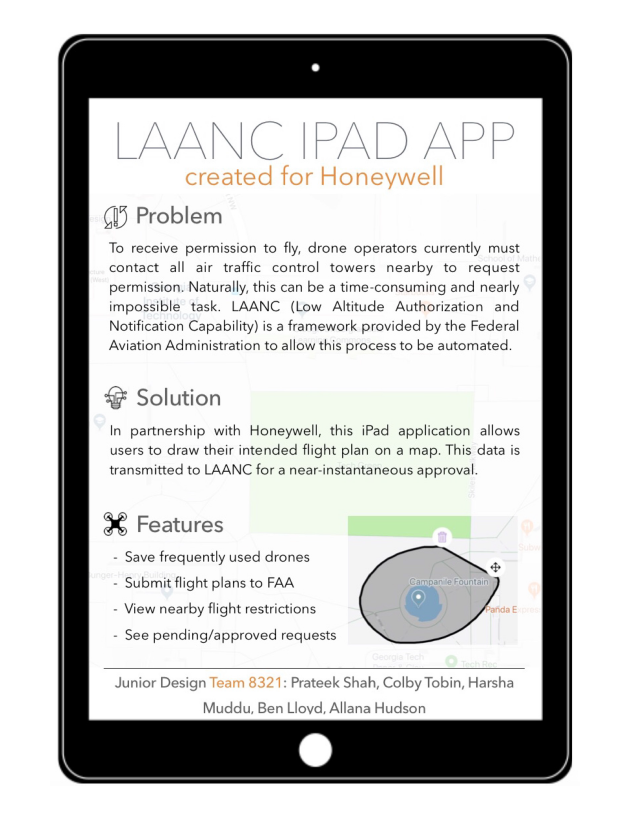 Flyer created by Team 8321 for their LAANC iPad app