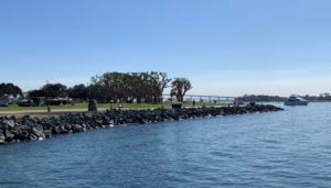 View of the water from the Seaport Village in San Diego