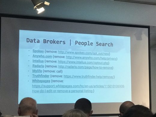 Melanie Warrick's slide on data brokers.