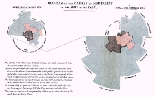 Nightengale's pie chart depicting causes of mortality