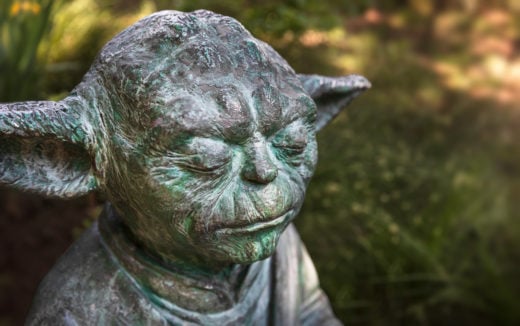 statue of the Yoda from Star Wars, from Kyiv Ukraine
