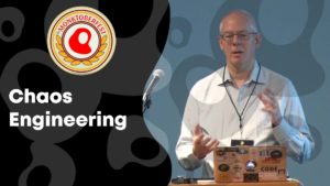 Adrian Cockcroft on stage delivering Chaos Engineering